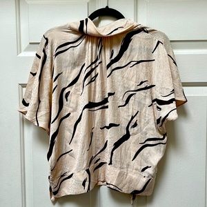 Nine West flutter sleeve animal print blouse